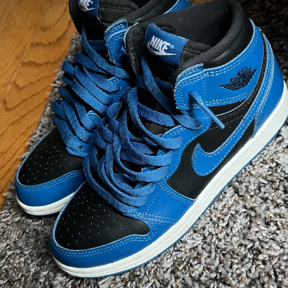 Nike Black and Blue High-Top Sneakers